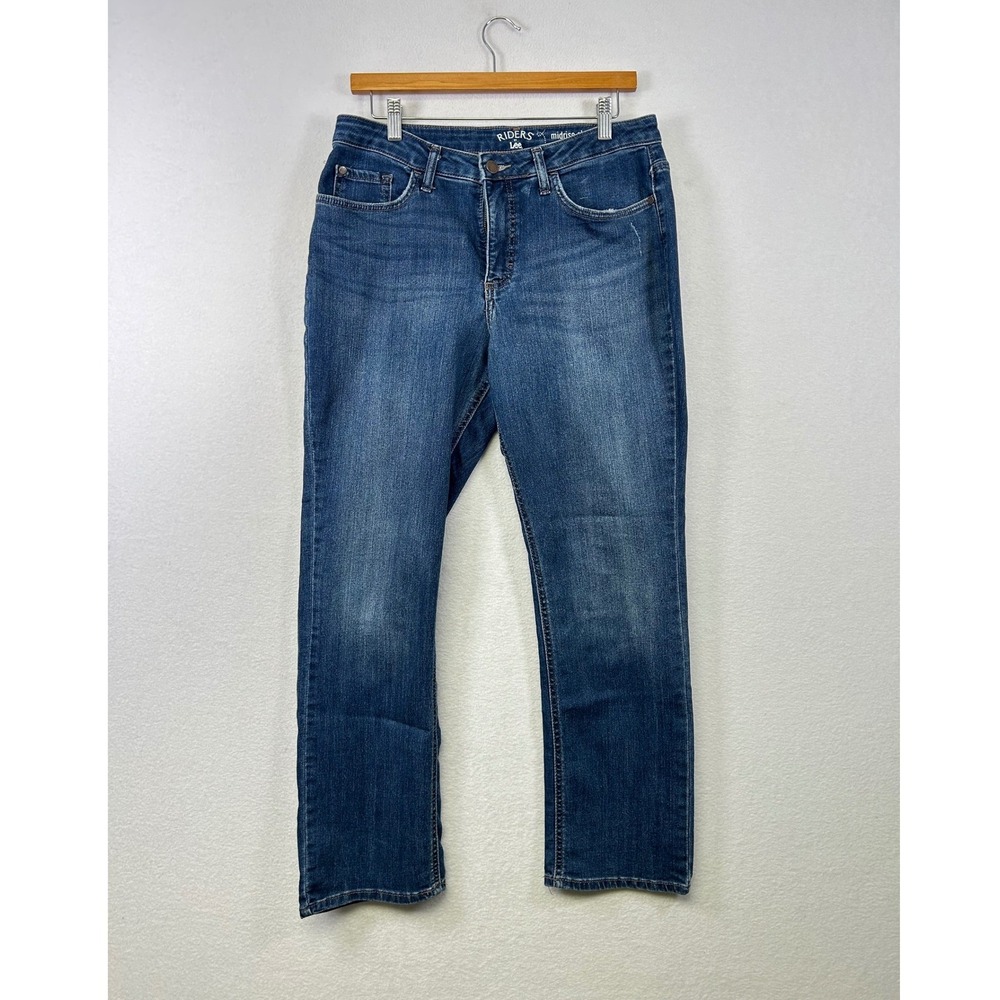 Riders by Lee Straight Leg Jeans Womens 10P Blue Midrise Stretch 10 Petite